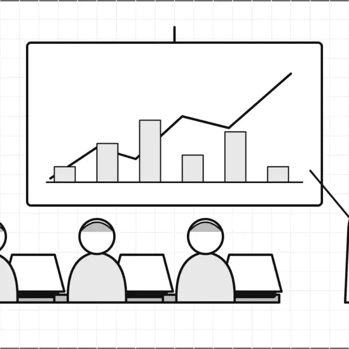 Illustration d'une formation en salle avec formateur et stagiaires